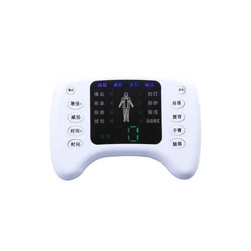 Cross-border new mid-frequency dual-output digital meridian massage device, multi-functional color screen electronic pulse massager for home use