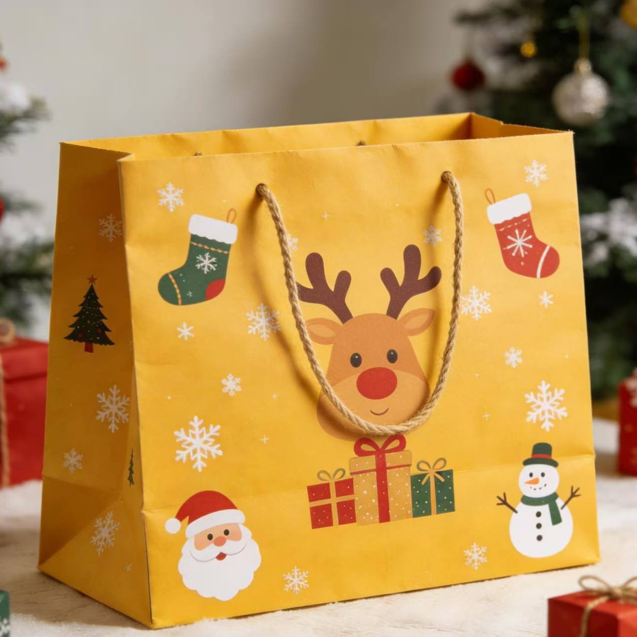 Bolsas de regalo impresas con toallas de papel, bolsas de regalo adecuadas para cumpleaños, bodas, bebés, Navidad y Regalos de Año Nuevo