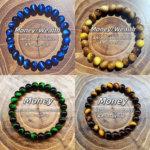 Temu Cross-Border Popular Bracelet Tiger Eye Stone Bracelet Crystal Bracelet Wealth Bohemian Accessories Manufacturer Wholesale