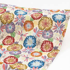 现货批发复古花卉色织提花布料服装外套连衣裙箱包手袋鞋材面料