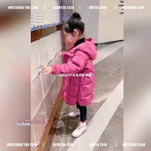 宝宝冬装外套加厚连帽羽绒棉衣女中儿童棉服新款长款棉袄女童