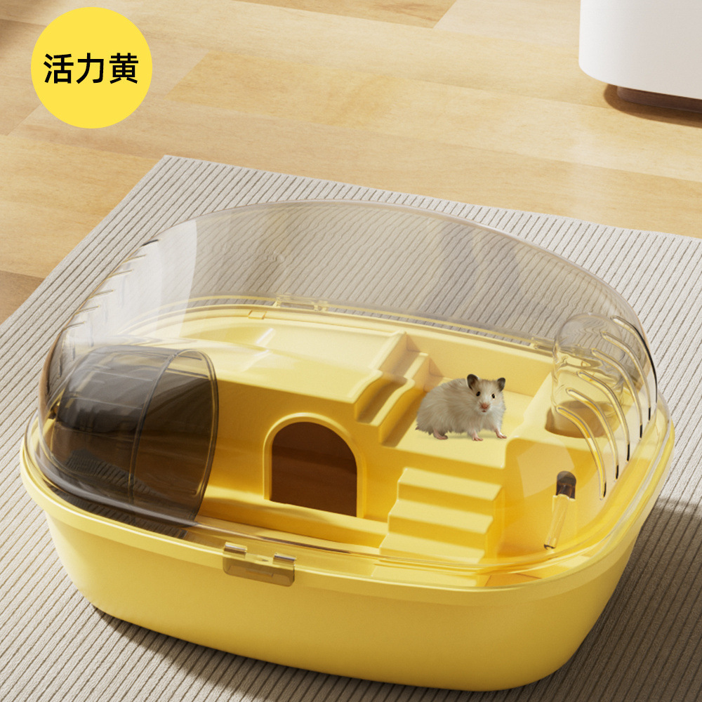 Jaula de hámster más de lujo acrílico transparente villa casa jaula de hámster caja de alimentación con rueda de correr al por mayor image 6