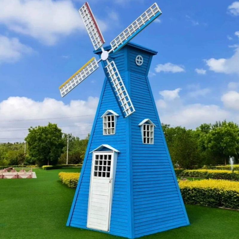 Уличная деревянная ветряная мельница, ландшафтная голландская ветряная мельница, большая антикоррозийная деревянная ветряная мельница, пасторальная живописная зона, лагерь, интернет-знаменитости, проверка-ин