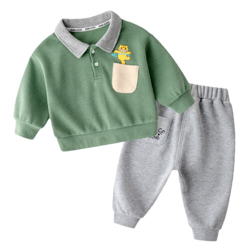 Children's set spring and autumn stylish boys' sportswear clothes trendy girls' autumn wear baby two-piece set baby clothing
