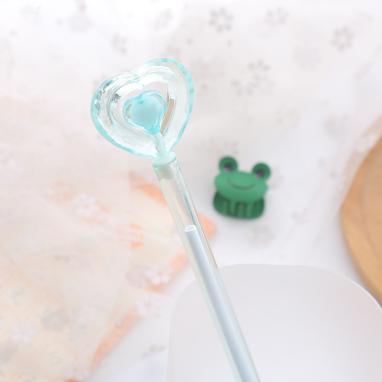 Creativo de cristal amor pluma neutral lindo papelería estudiantes pluma varita de hadas ins pluma de firma de oficina de alto valor