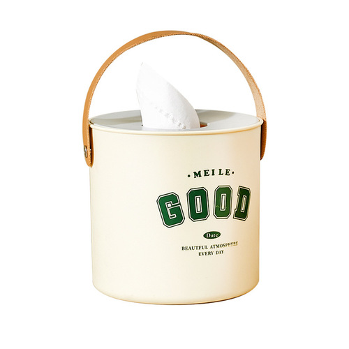 [Good things] Round tissue box for home living room round paper roll bathroom creative desktop paper drawer storage
