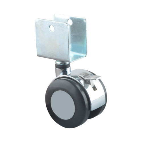 2-inch swivel wheel with brake, silent metal casters for chair, table clamp wooden board roller, chair caster wheels