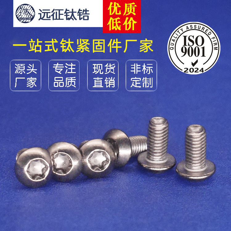 优质钛螺丝 钛盘头梅花螺丝 钛螺钉 钛盘头螺丝