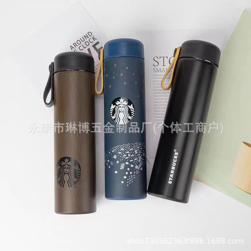 Hot sale classic original wood mermaid carrying rope with tea drain large capacity 304 stainless steel insulation portable coffee cup Hot sale classic original wood mermaid carrying rope with tea drain large capacity 304 stainless steel insulation portable coffee cup
