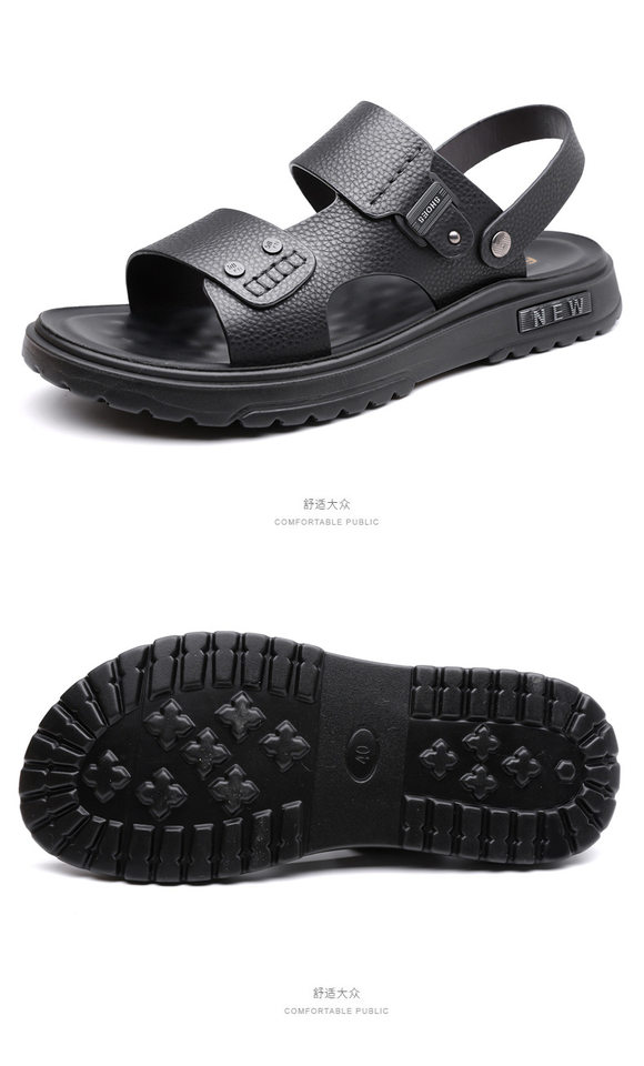 Dép sandal nam da bò lớp đầu hở ngón thoáng khí chống trượt đi biển và dạo phố — C6253 Màu nâu, C6253 Màu đen chi tiết 24