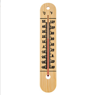 Log Thermometer High Precision Indoor and Outdoor Wood Panel Thermometer Temperature Meter Household Room Temperature Meter Red Liquid Thermometer