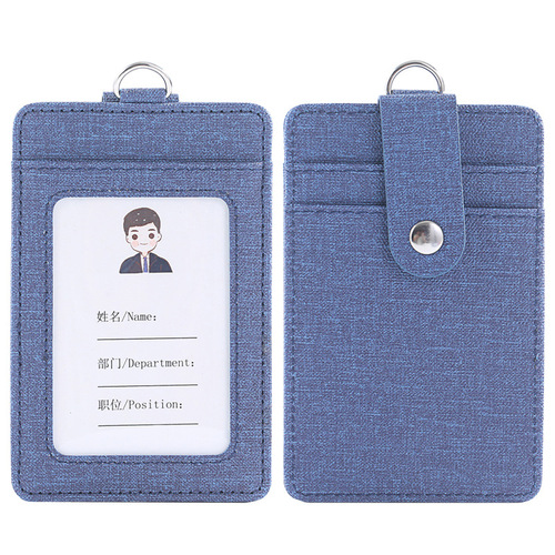 Customized Work ID Card Holder Student Bus Card Protective Case One-Sided Transparent Employee ID Badge with Lanyard Wholesale