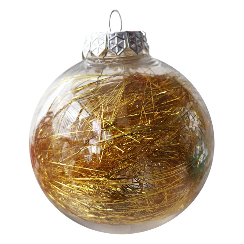 6Cm8Cm10Cm Christmas Ball Pet Seamless Hollow Plastic Ball Transparent Round Ball Hanging Ornament Light Ball Bulb Ball