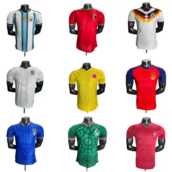 26Th World Cup National Team Player Version Brazil Spain Mexico Argentina England Jersey Football Uniform