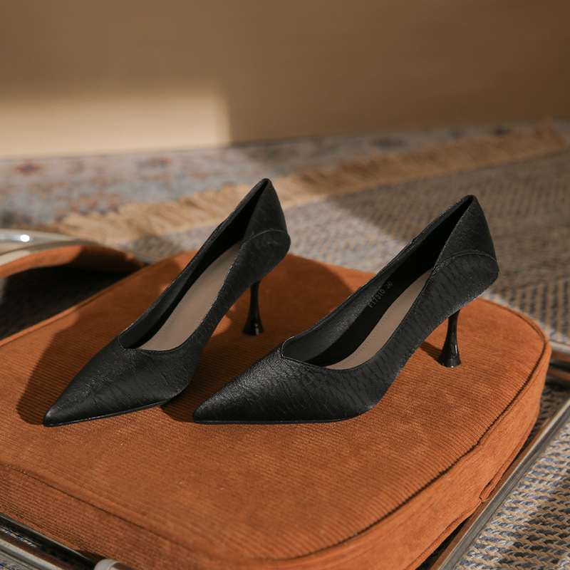 7310 Temperament spitz dünnen Absatz vielseitig w High Heels neue einfache schwarze Arbeitsschuhe klassisch und nicht ermüdend für_voghion.com