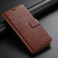 Suitable for Apple 17 Pro Max Crazy Horse Pattern Card-Insert Leather Case, iPhone 16 Crystal Material Flip-Style 15 Wallet-Style Leather Case