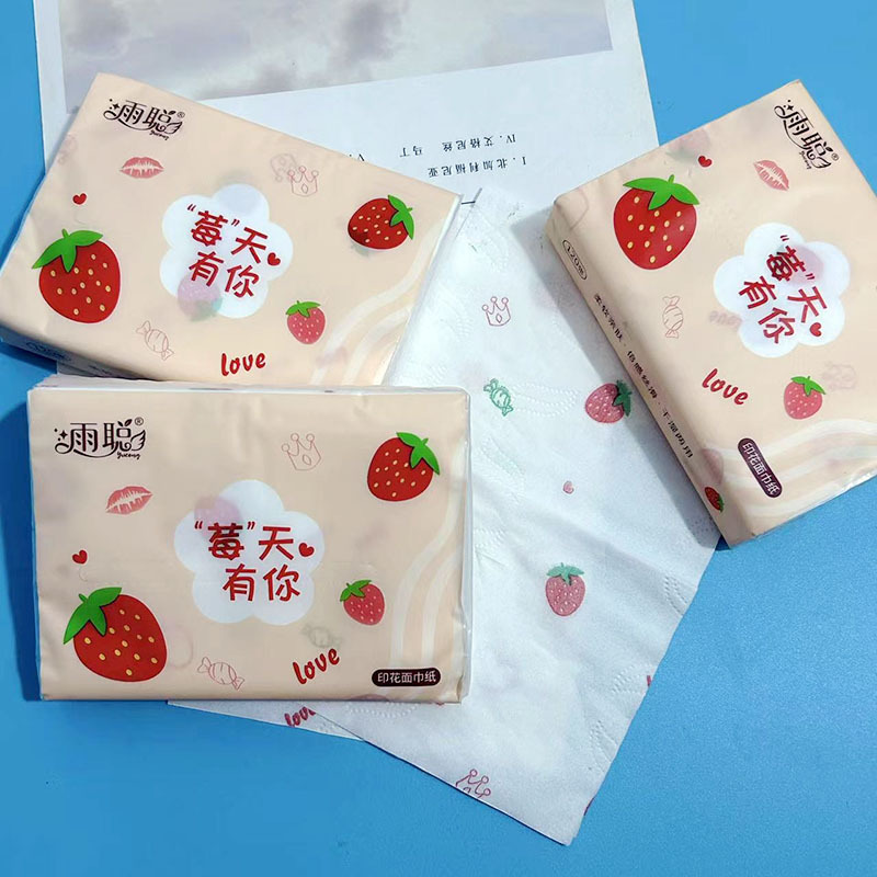 Special Offer Printed Drawpack Strawberry Printed Tissue Paper Student Portable Small Pack Paper Tissue Paper Toilet Paper Napkin Toilet Paper