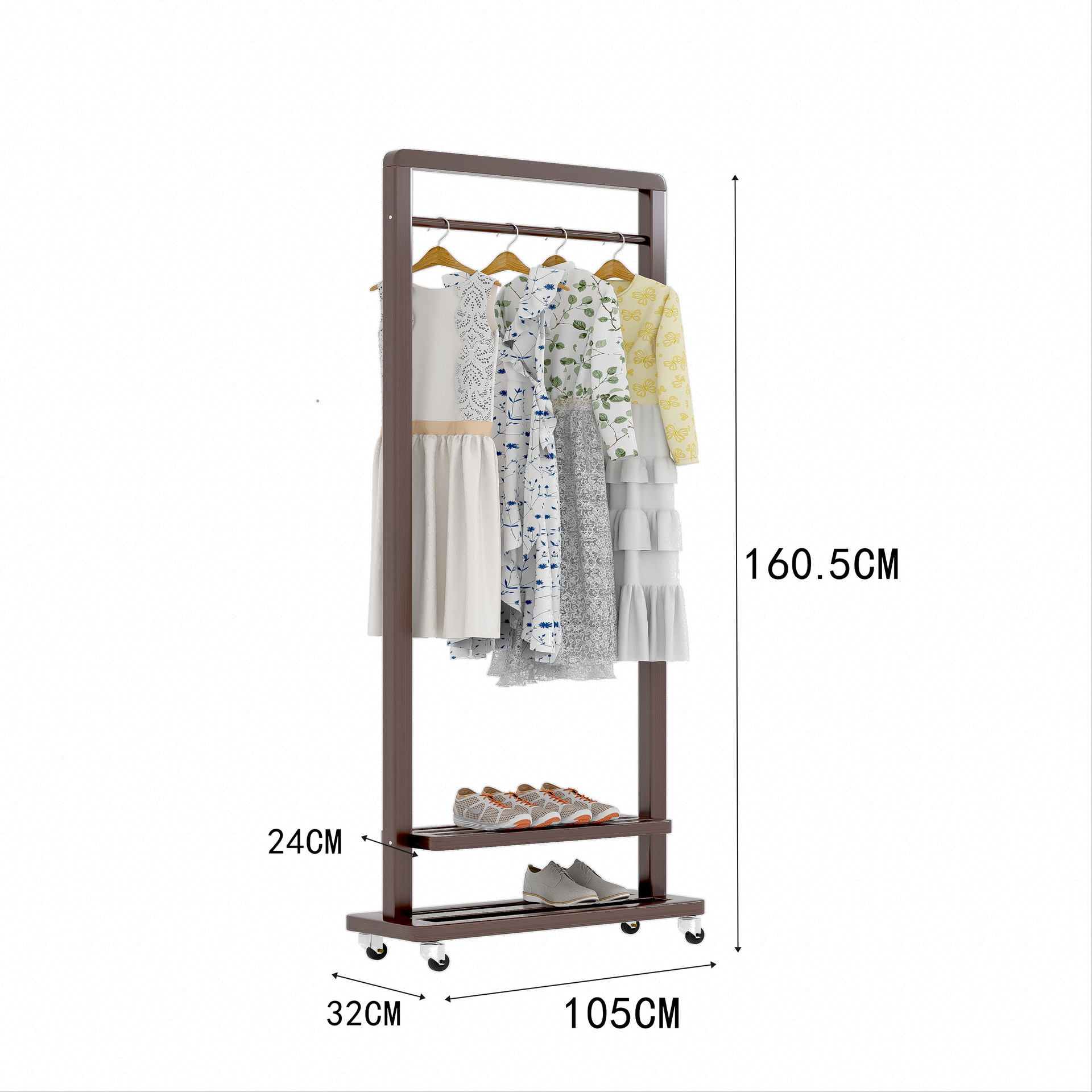 Perchas de piso a techo Dormitorio Perchas de piso Sala de estar para el hogar Muebles de madera maciza Net Net Bed B & B Perchero de hotel