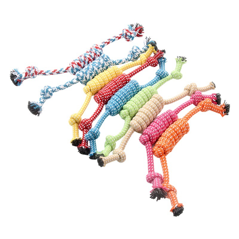 Molar Rope Knot Dog Toy Candy Toy Tooth Cleaning Rope Knot Bite Resistant Toy Cotton Rope Candy Knot Pet Toy