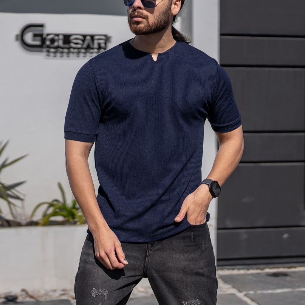 Herren T-shirt Mit V-ausschnitt Und Schlangenmuster Kurzarm_voghion.com