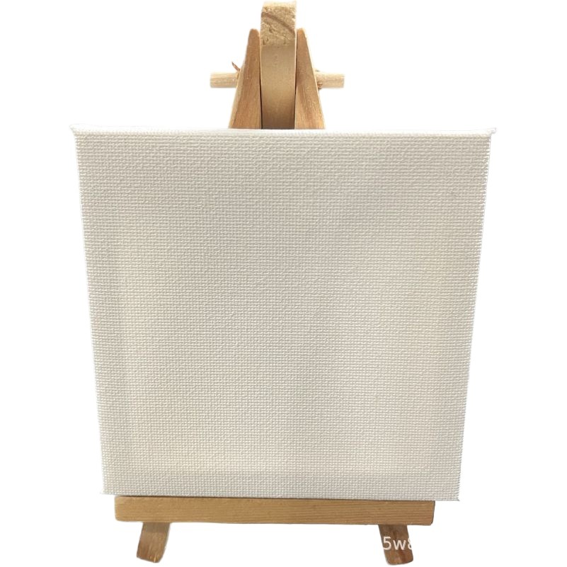Blank Mini Oil Painting Frame 10*10 Small Painting Board Easel Set Polyester Cotton Canvas Acrylic Painting Factory Direct Sale