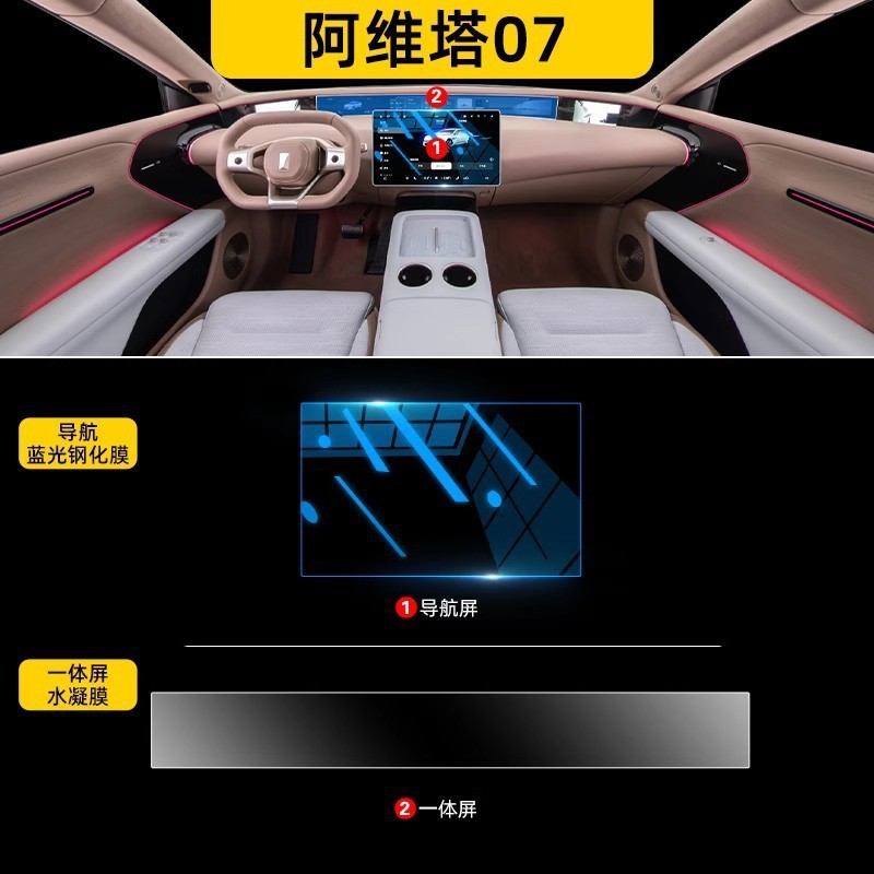アヴィータ 07 内装保護スクリーン強化フィルム中央制御フィルム車内装飾改造用品アクセサリー新|undefined