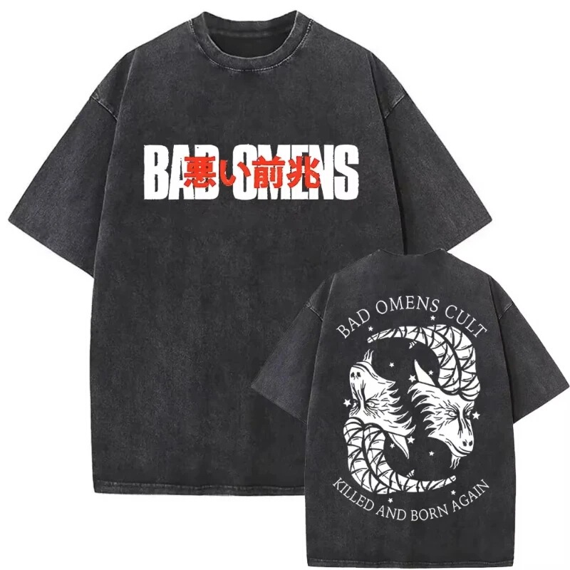 Bad Omen Retro Moth Fun Graphic T-Shirt Street Print T-Shirt Fashion Hip-Hop Unisex Short-Sleeve T-Shirt