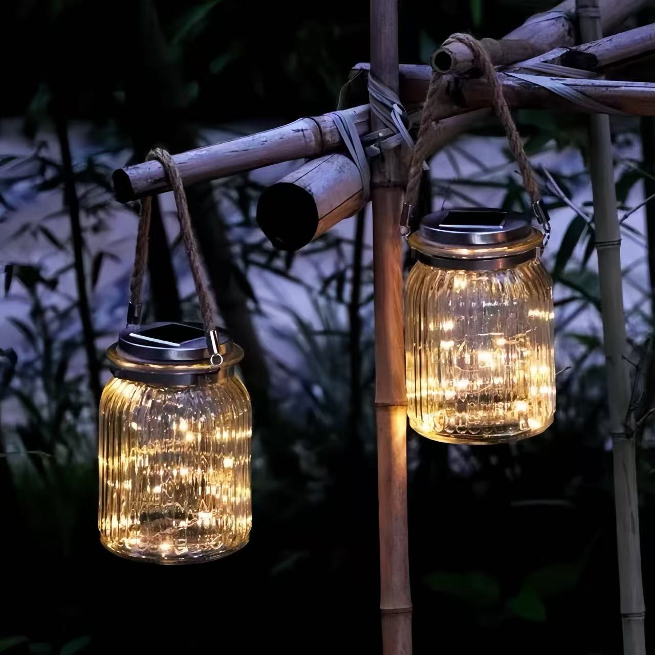 太阳能玻璃瓶挂灯花瓶星空灯装饰摆件户外防水花园庭院氛围布置