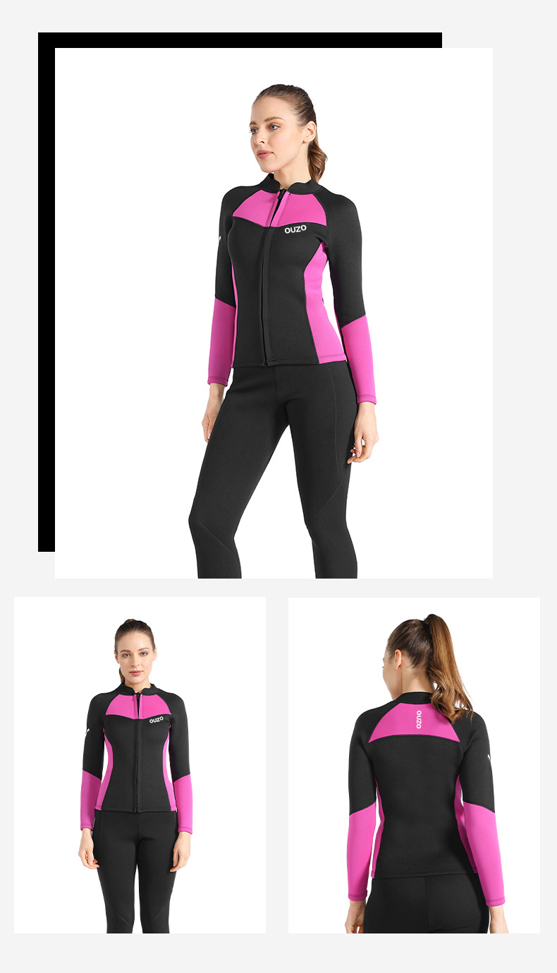 Description Picture 4 of itemWomen's Wetsuit shirt / pants 1.5mm Neoprene Wetsuits Long Sleeve Wetsuits Top Bottom Two Piece Dive Suits for Scuba Diving Surf