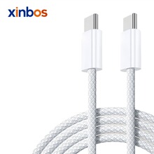 Braided Data Cable 60W for iPhone 15, Dual Type-C Port Fast