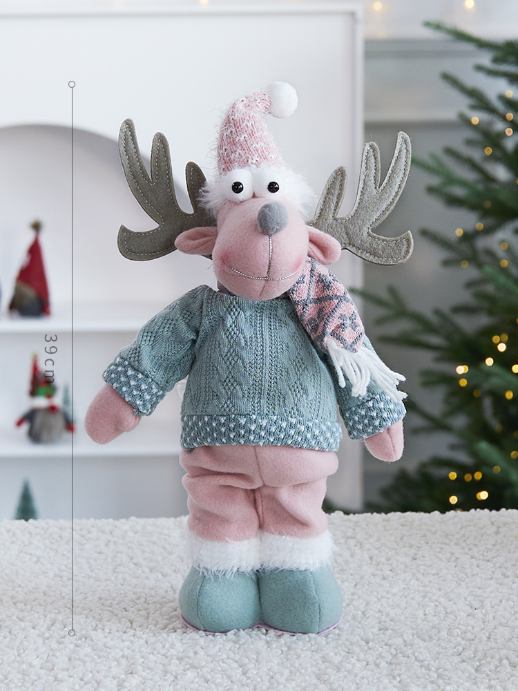 El conjunto de muñecas sin rostro de Navidad transfronteriza decora la Navidad rosa muñeco de nieve enano Papá Noel creativo Adornos navideños