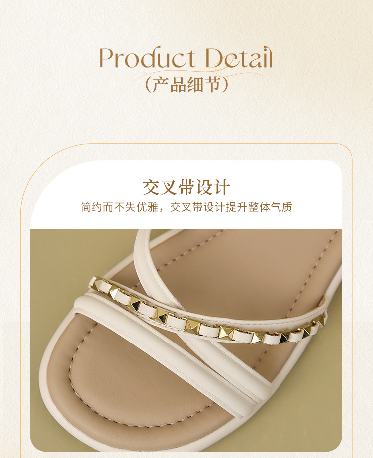 Dép sandal nữ quai chữ V đế thấp siêu mềm nhẹ — CE56 màu vàng nhạt chi tiết 11