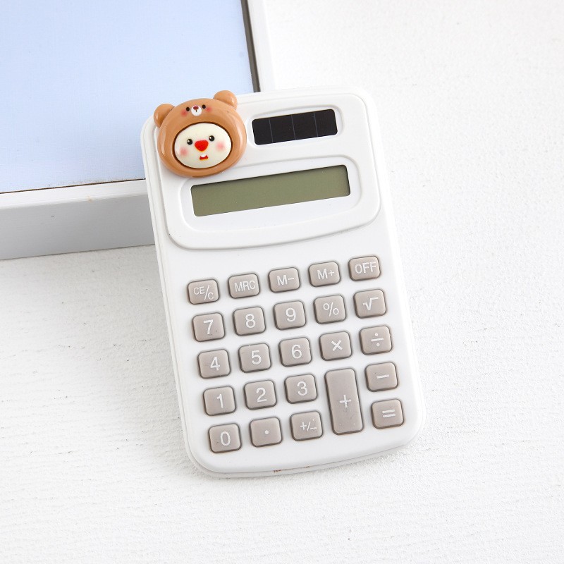 Calculadora mini de dibujos animados, diseño creativo para estudiantes
