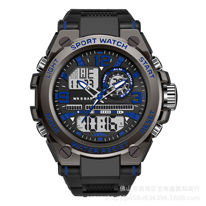 Tendencia de la moda 6024 deportes al aire libre reloj a prueba de golpes niños y niñas multi-funcional impermeable luminoso reloj electrónico