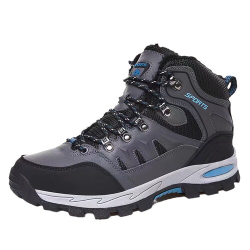 Autumn/Winter Couple Outdoor Hiking Shoes with Mid-sole for Travel, Fleece Lined Warm Casual Sports Shoes for Men and Women, Large Size