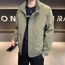立领夹克男士秋装外套2025新款潮流修身工装上衣服春秋款青年褂子