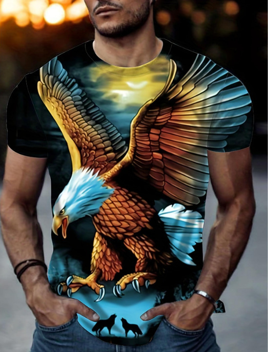 クロスボーダー Amazon AliExpress ホットストリートヒップホップ Tシャツヨーロッパとアメリカの春夏の新作メンズカジュアルラウンドネック半袖 Tシャツ|undefined