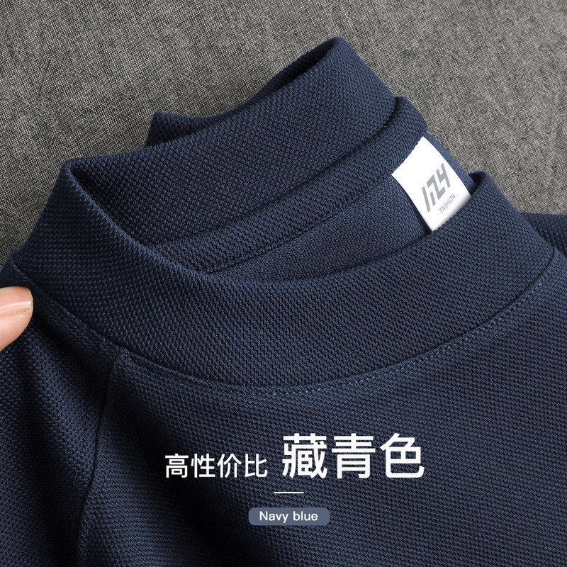 Brightening Navy Blue! 210g Heavyweight Pique Cotton Short-Sleeve T-Shirt with a Loose, Draping Feel, Solid Color Casual Half-Sleeve Shirt Brightening Navy Blue! 210g Heavyweight Pique Cotton Short-Sleeve T-Shirt with a Loose, Draping Feel, Solid Color Casual Half-Sleeve Shirt