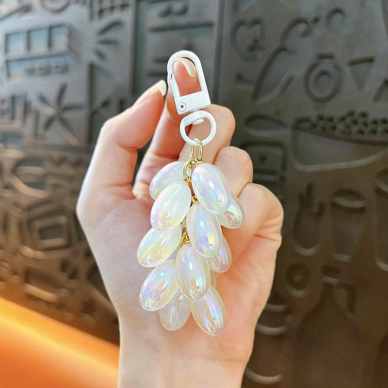 创意幻彩水晶葡萄钥匙扣精致可爱水果提子挂件包包配饰小礼品批发|undefined