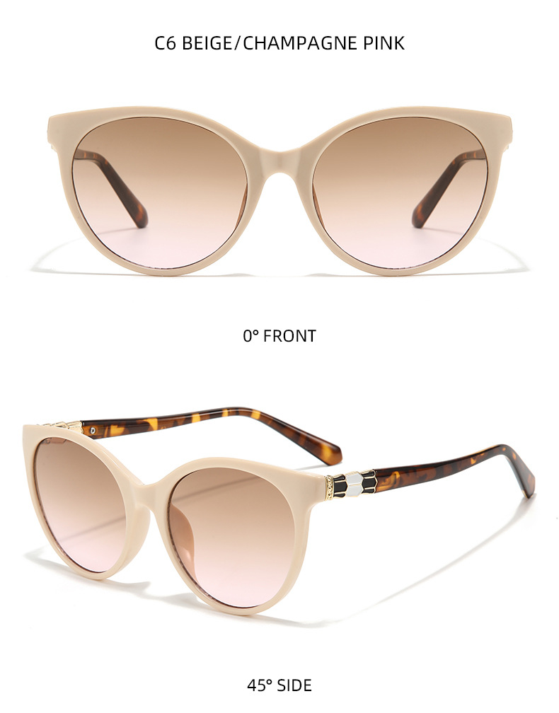 Elegant Simple Style Color Block Pc Cat Eye Full Frame Women's Sunglasses display picture 5