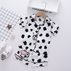 Summer cartoon children's pijama suitable for men and women, Korean style, wholesale, with short sleeve