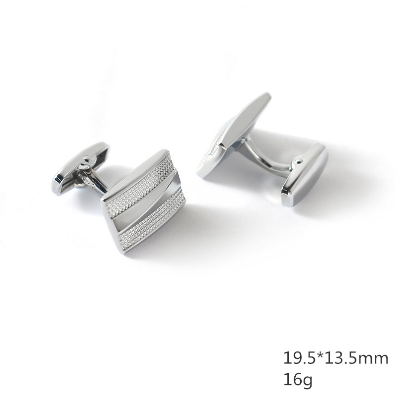 High Quality Rectangular Electroplated Gold Silver Cufflinks Sell Well For Men's French Gentlemen Cufflinks As Holiday Gifts_voghion.com