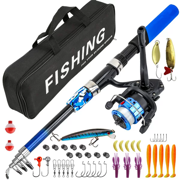 Cross-Border New Fishing Rod Set, Complete Lure Rod Set, Fishing Gear Combo, Direct Sales from Manufacturer, Foreign Trade Wholesale, Temu Hot Item