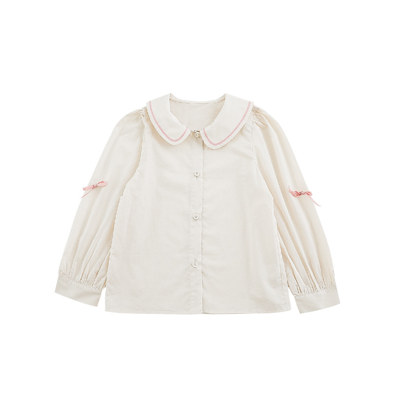 Wulibu una serie de historias de dulces para niñas de otoño Jacquard chaleco sin mangas camisa de collar de collar