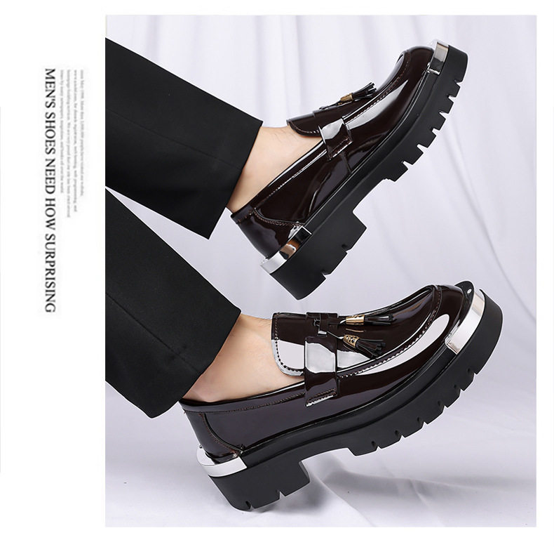 Giày lười nam da PU cổ thấp mũi vuông, giày da nam phong cách casual, form rộng — màu nâu, đen chi tiết 16