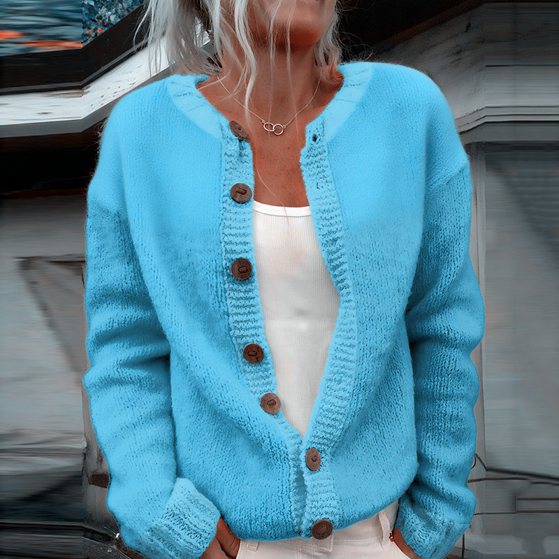 Amazon European and American New Knitwear Women's Wish Hot-Selling Cardigan Loose Fashion Knitwear Jacket