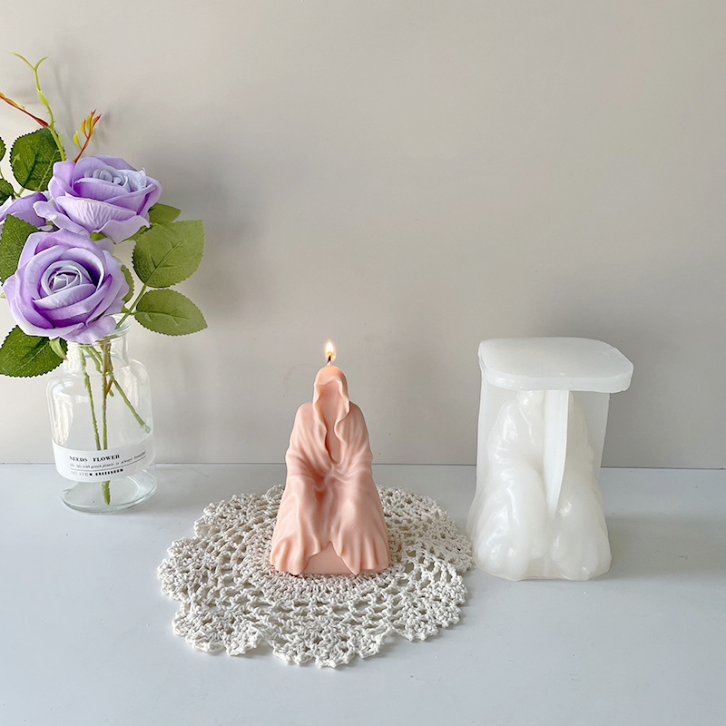 Jiahuimei silicona molde aromaterapia vela misterioso retrato hecho a mano yeso epoxi decoración decorativa