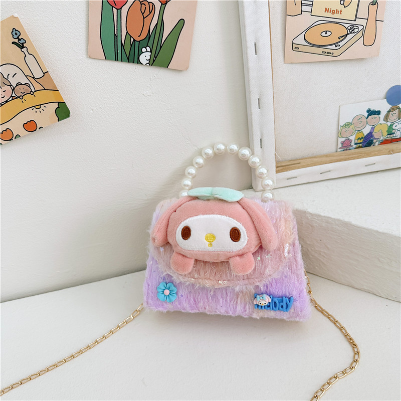 El Comercio exterior transfronterizo popular de la felpa del bolso de los niños de moda de encaje arco monedero lindo Occidental Princesa bolsa de mensajero