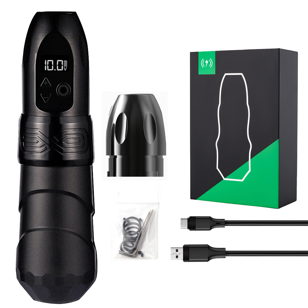 AmbitionFK tres generaciones carga tatuaje pluma con pantalla LCD tatuaje aguja máquina portátil tatuaje pluma