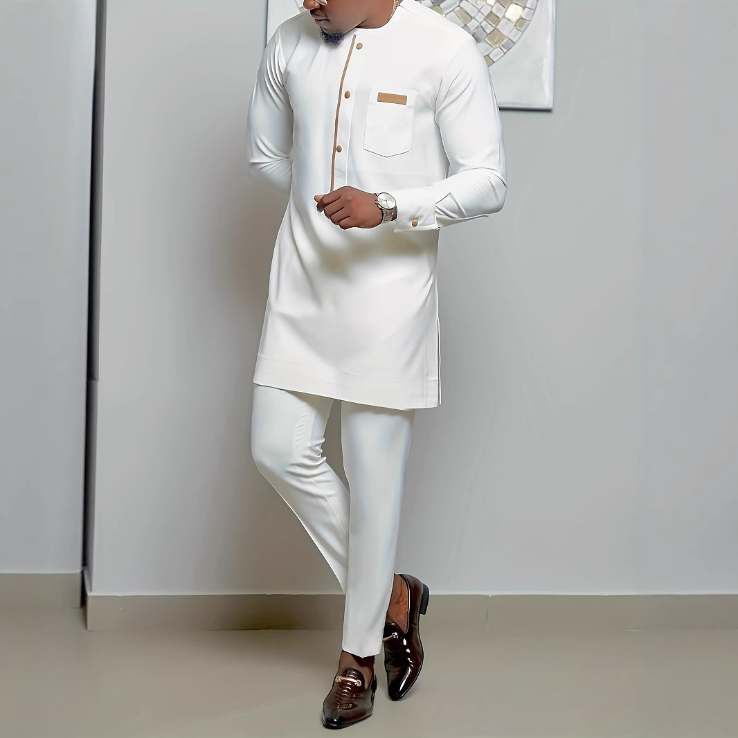 Afrikanischer Herrenanzug, hochwertiges Polyestergemisch, bequem und stilvoll, erhältlich in Übergrößen von 1XL bis 6XL_voghion.com